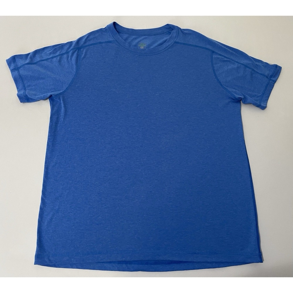Stio Shirt Mens L Blue Short Sleeve Athletic Hiking Performance Top Base Layer
